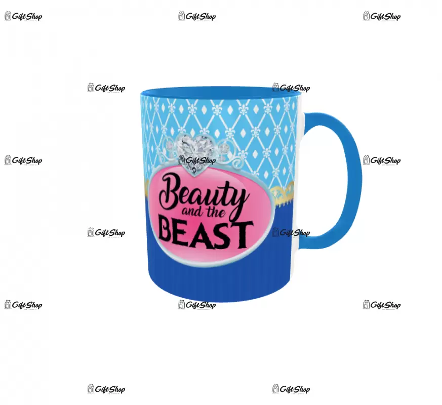 Beauty and the beast, cana din ceramica, 330ml, model 4