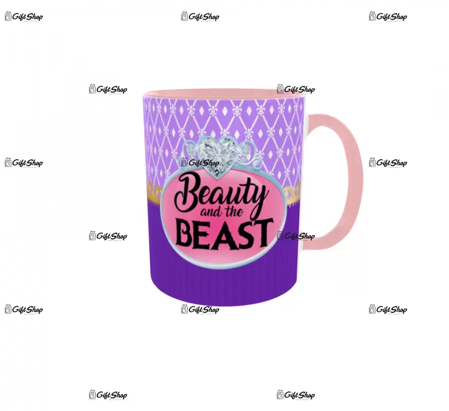 Beauty and the beast, cana din ceramica, 330ml, model 5