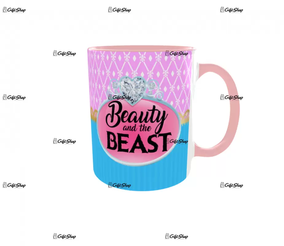 Beauty and the beast, cana din ceramica, 330ml, model 8
