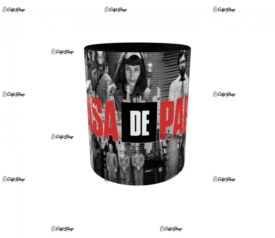 La casa de papel, cana din ceramica, 330ml, model 3