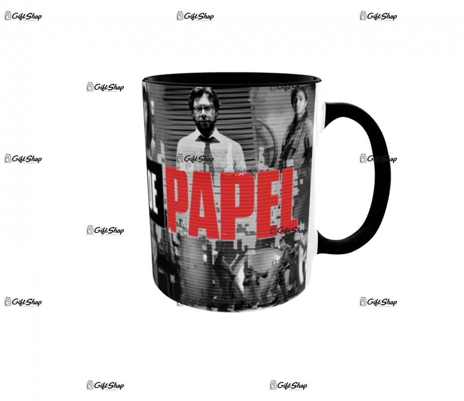 La casa de papel, cana din ceramica, 330ml, model 3