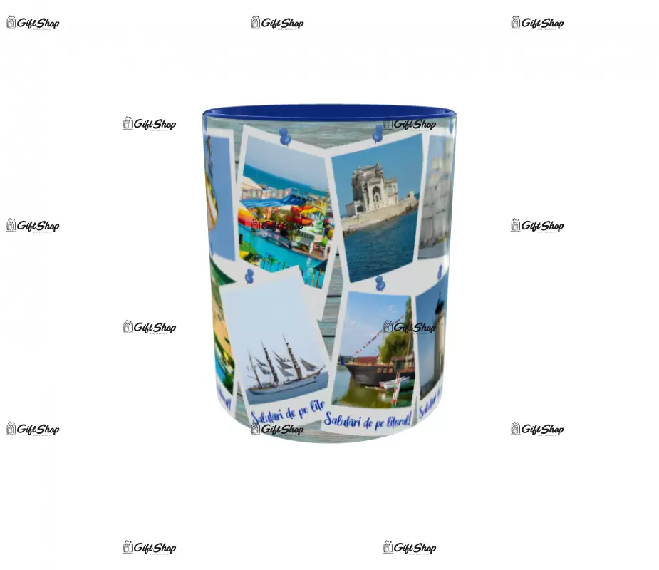 Salutari de pe litoral, cana din ceramica, 330ml, model 2