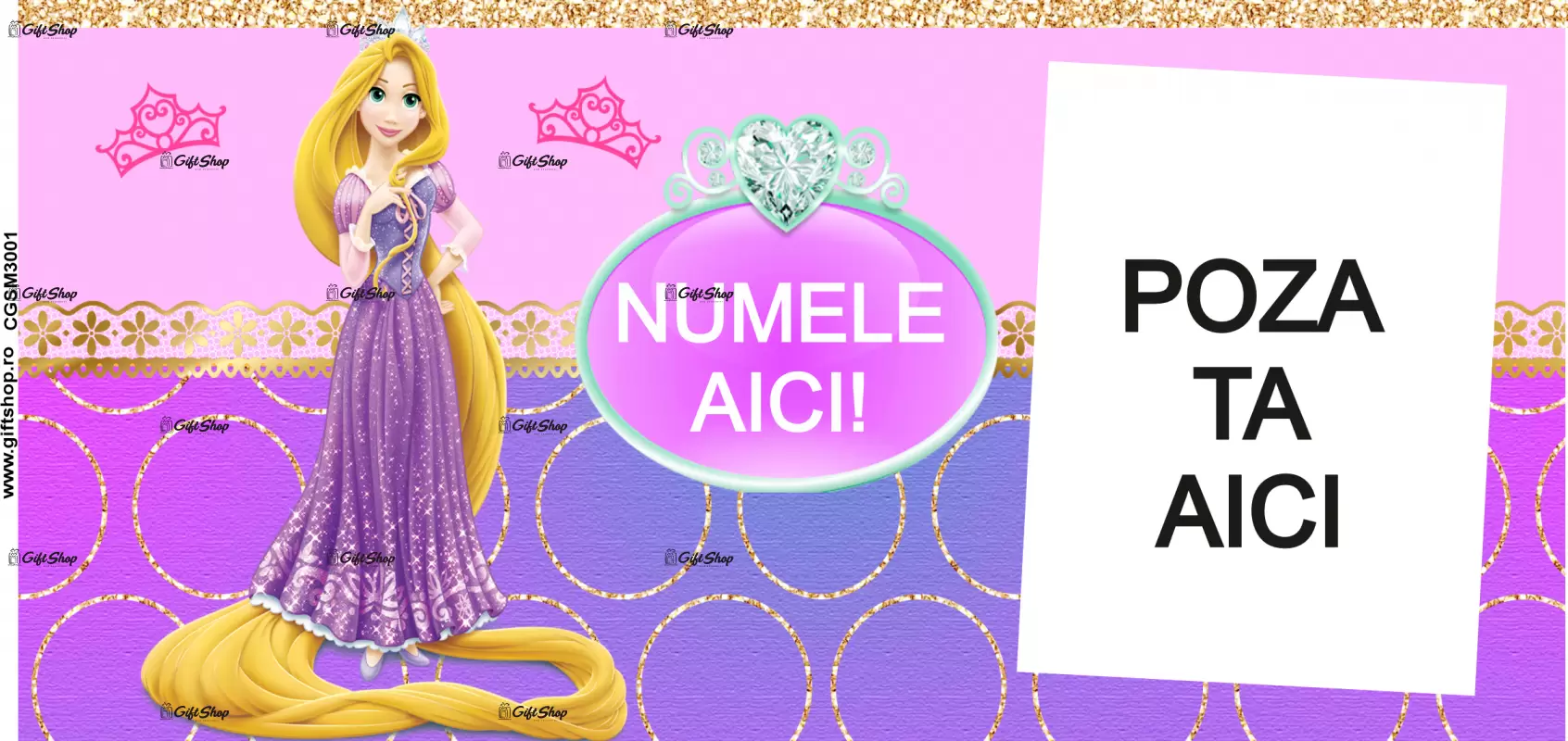 Rapunzel, model 1, cana din ceramica, 330ml, personalizata cu poza si text