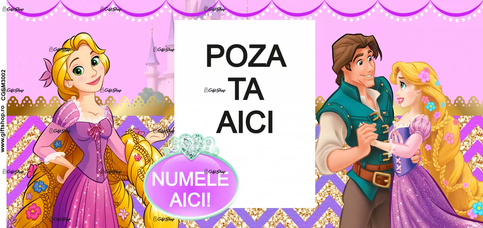 Rapunzel, model 3, cana din ceramica, 330ml, personalizata cu poza si text