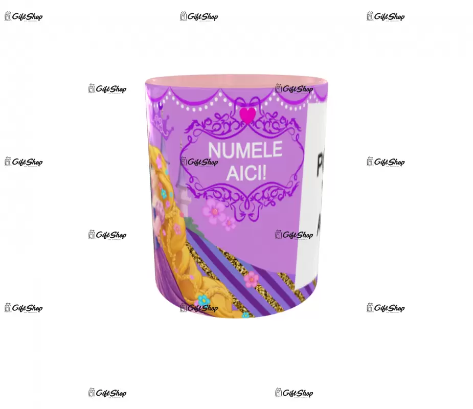 Rapunzel, model 4, cana din ceramica, 330ml, personalizata cu poza si text