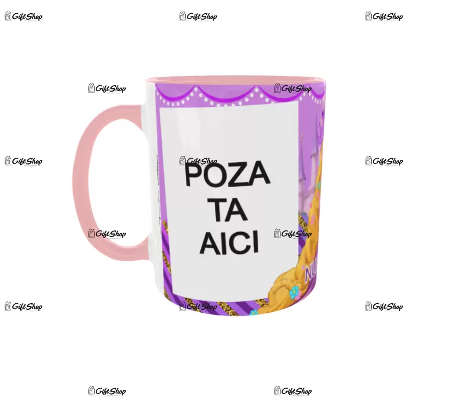 Rapunzel, model 5, cana din ceramica, 330ml, personalizata cu poza si text