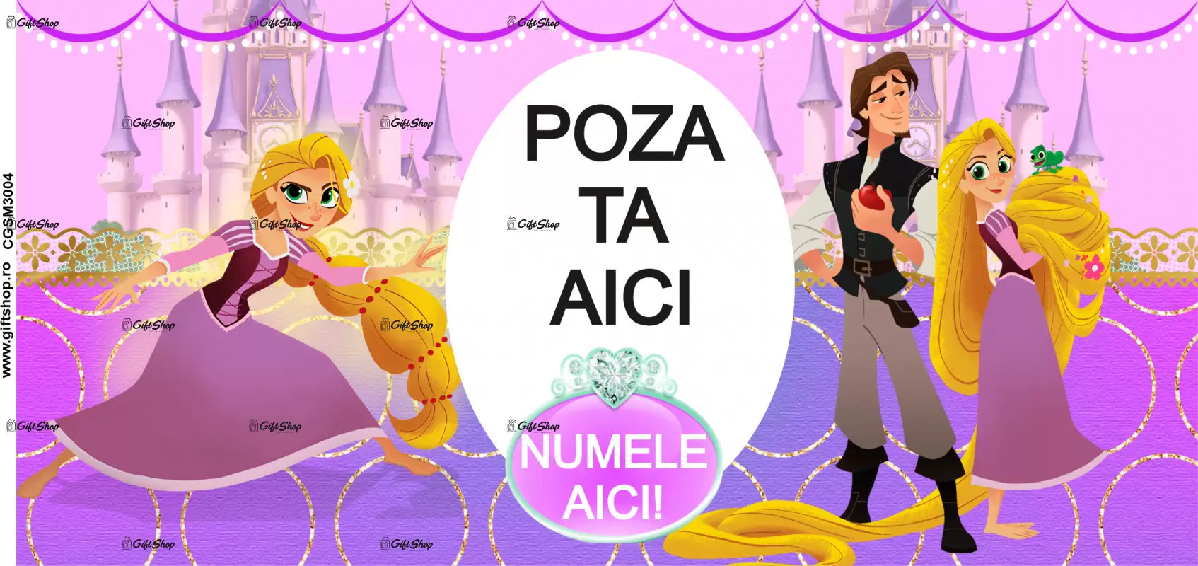 Rapunzel, model 6, cana din ceramica, 330ml, personalizata cu poza si text