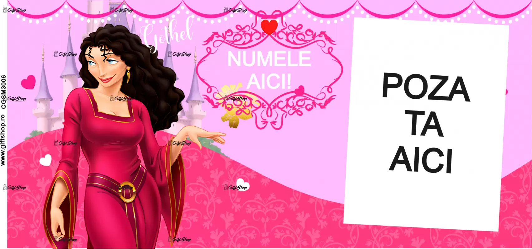 Gothel, model 1, cana din ceramica, 330ml, personalizata cu poza si text