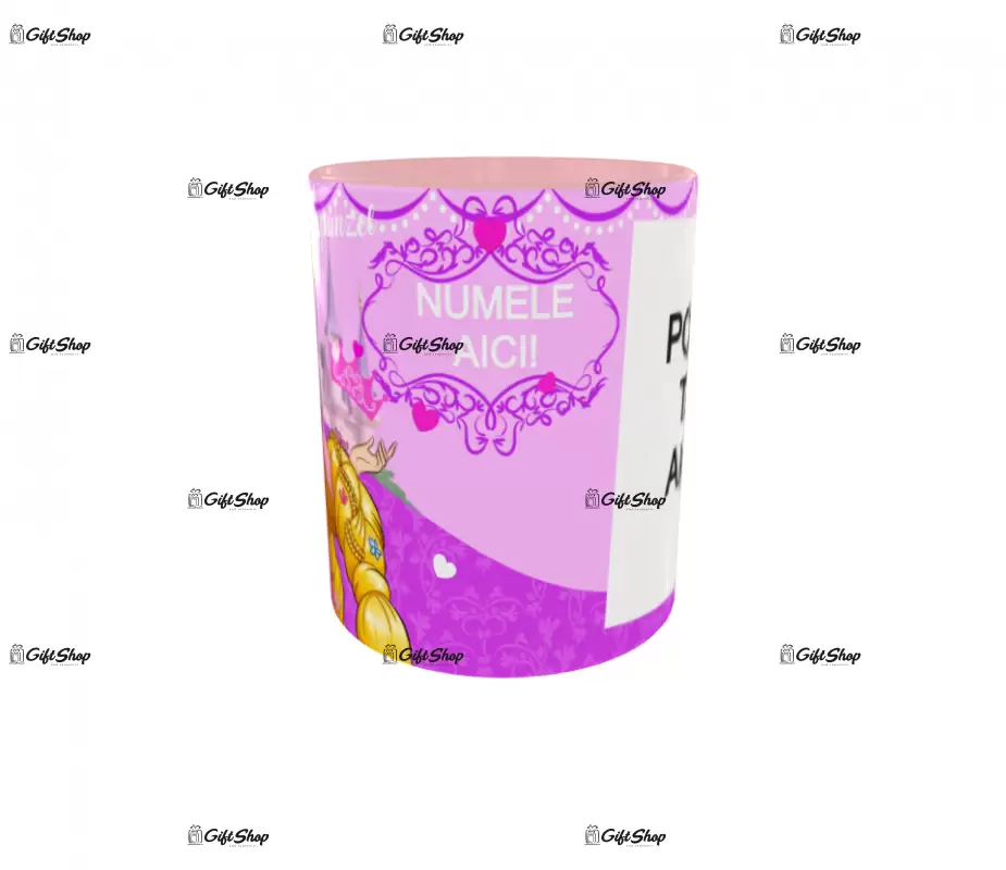 Rapunzel, model 9, cana din ceramica, 330ml, personalizata cu poza si text