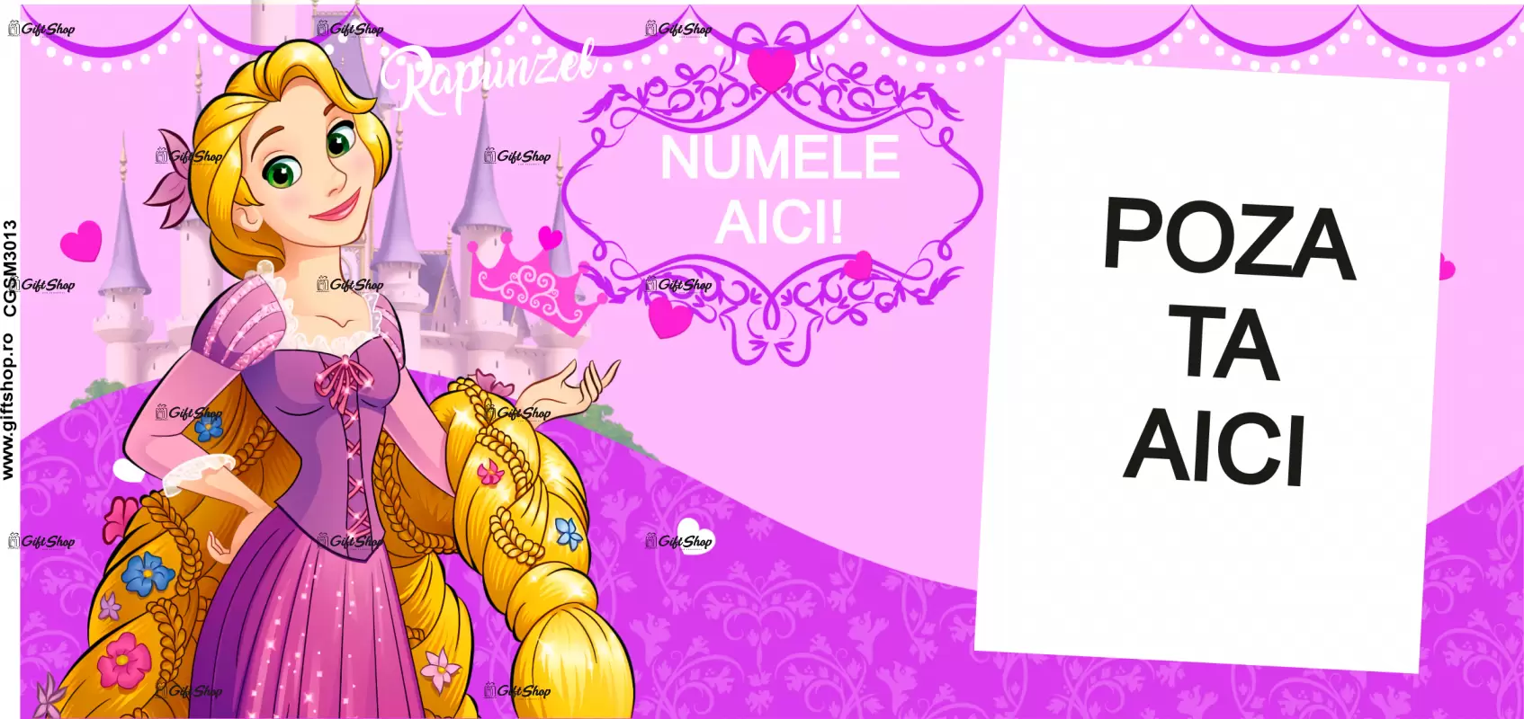 Rapunzel, model 9, cana din ceramica, 330ml, personalizata cu poza si text