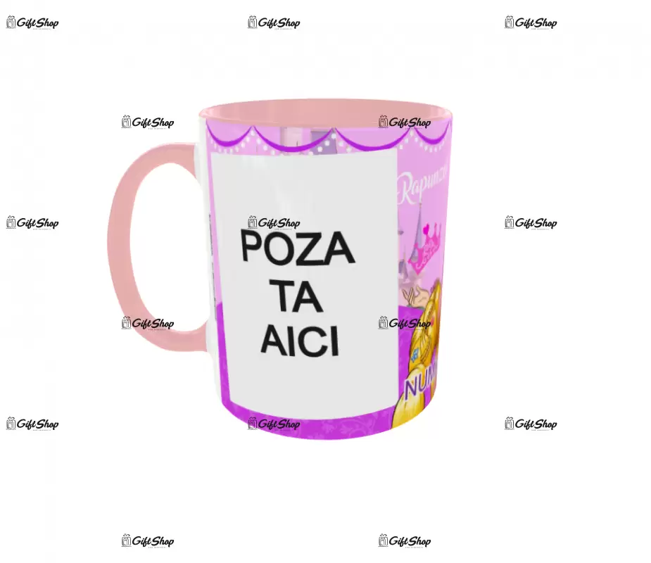 Rapunzel, model 10, cana din ceramica, 330ml, personalizata cu poza si text