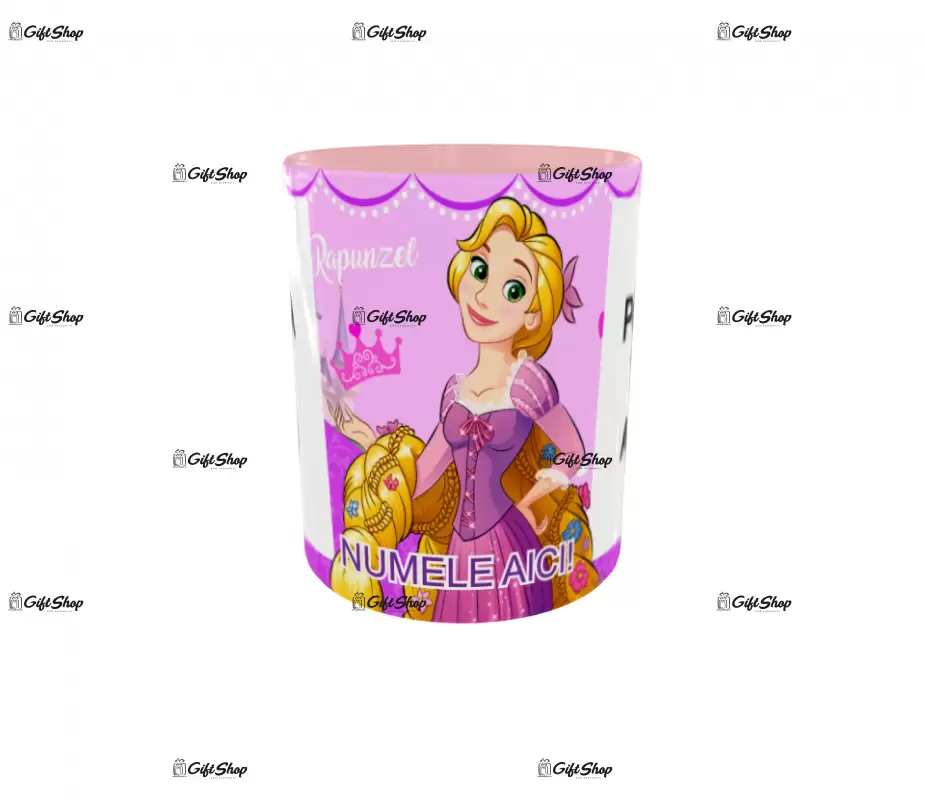 Rapunzel, model 10, cana din ceramica, 330ml, personalizata cu poza si text