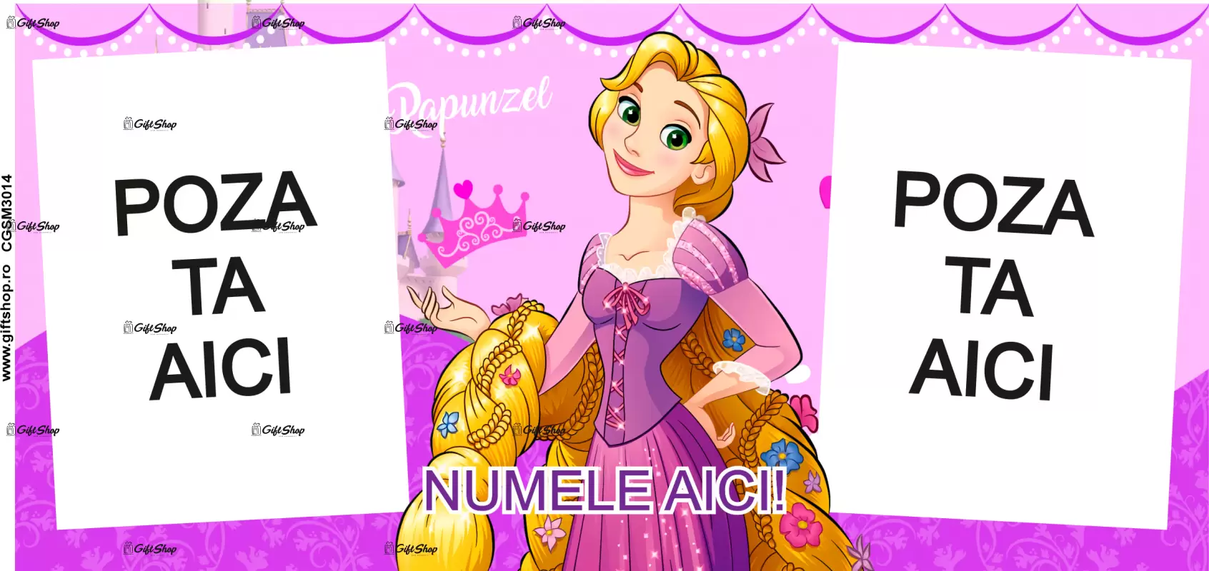 Rapunzel, model 10, cana din ceramica, 330ml, personalizata cu poza si text