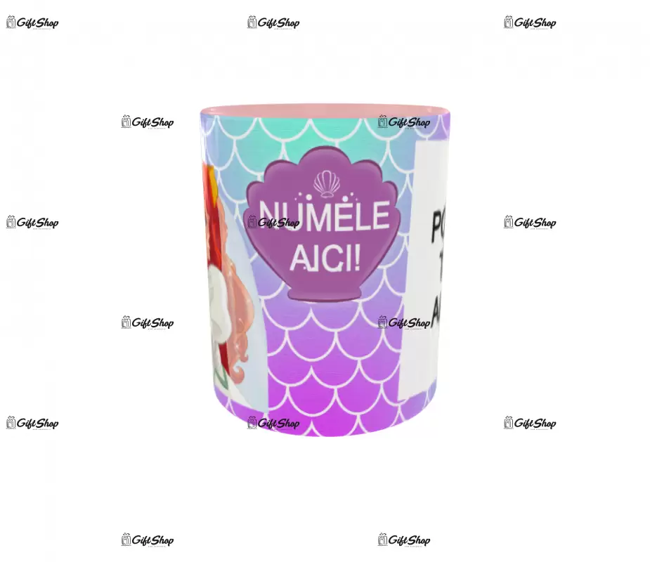 Little mermaid, model 1, cana din ceramica, 330ml, personalizata cu poza si text