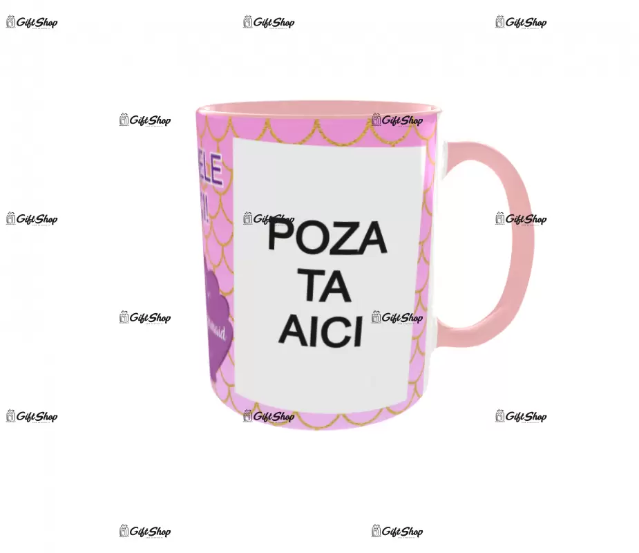 Little mermaid, model 4, cana din ceramica, 330ml, personalizata cu poza si text