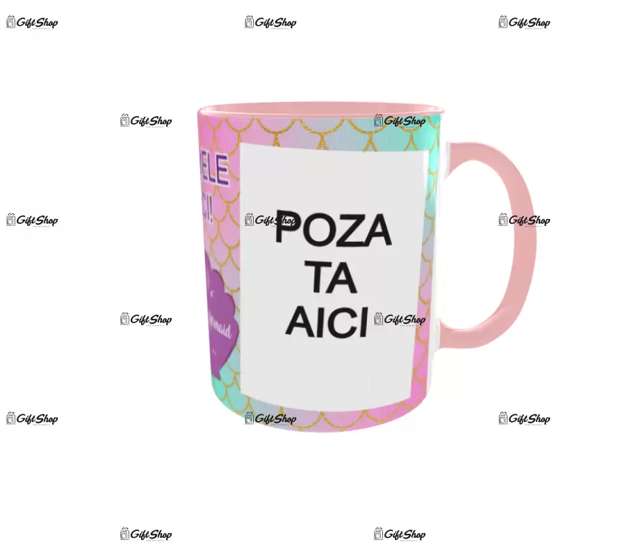 Ursula, model 1, cana din ceramica, 330ml, personalizata cu poza si text