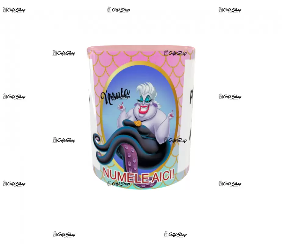 Ursula, model 2, cana din ceramica, 330ml, personalizata cu 2 poze si 1 text