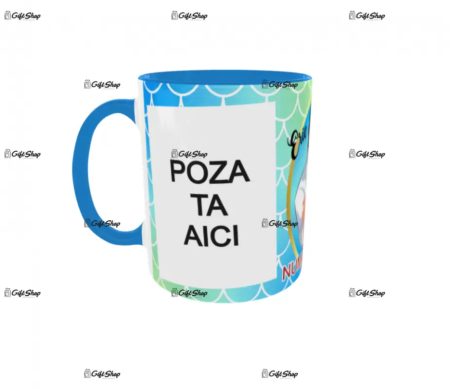 Eric, model 2, cana din ceramica, 330ml, personalizata cu 2 poze si 1 text
