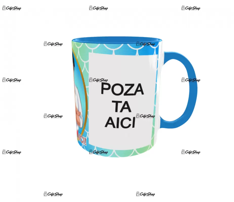 Eric, model 2, cana din ceramica, 330ml, personalizata cu 2 poze si 1 text