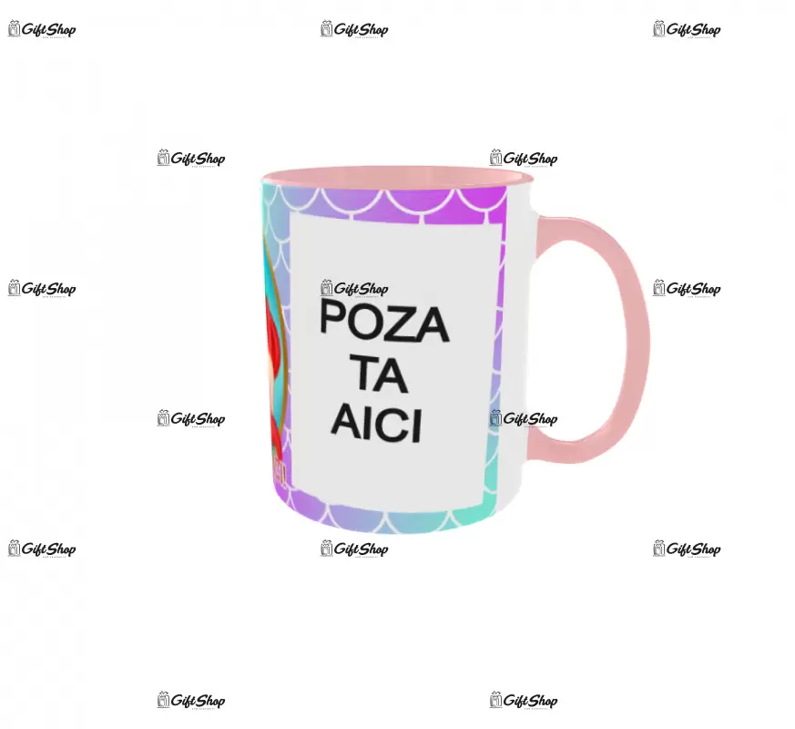 Ariel, model 3, cana din ceramica, 330ml, personalizata cu 2 poze si 1 text