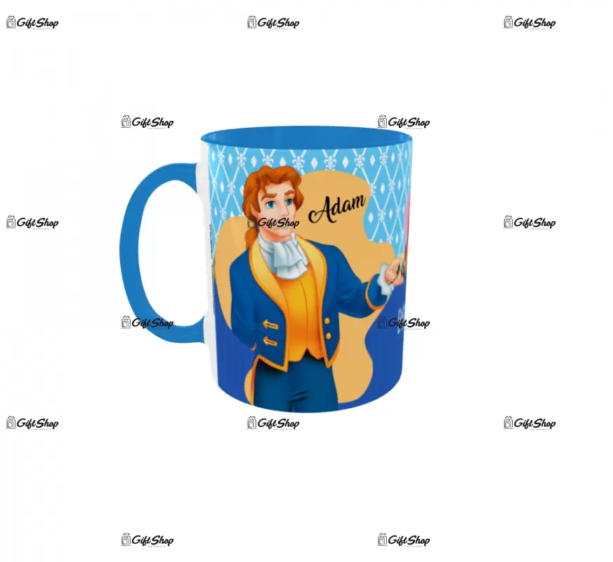 Beauty and the beast, model 5, cana din ceramica, 330ml, personalizata cu poza si text