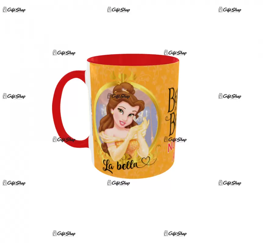 Beauty and the beast, model 9, cana din ceramica, 330ml, personalizata cu poza si text