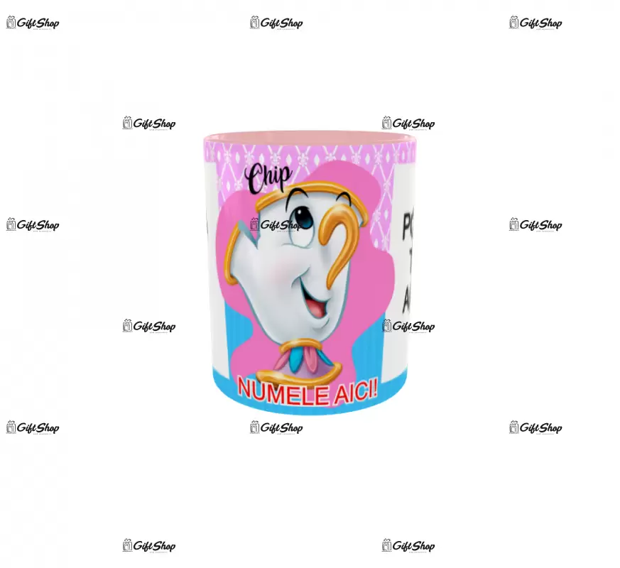Beauty and the beast, model 14, cana din ceramica, 330ml, personalizata cu 2 poze si 1 text