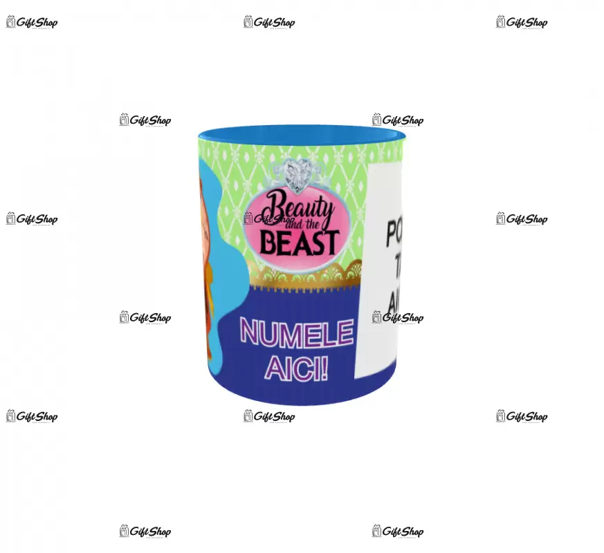 Beauty and the beast, model 15, cana din ceramica, 330ml, personalizata cu poza si text