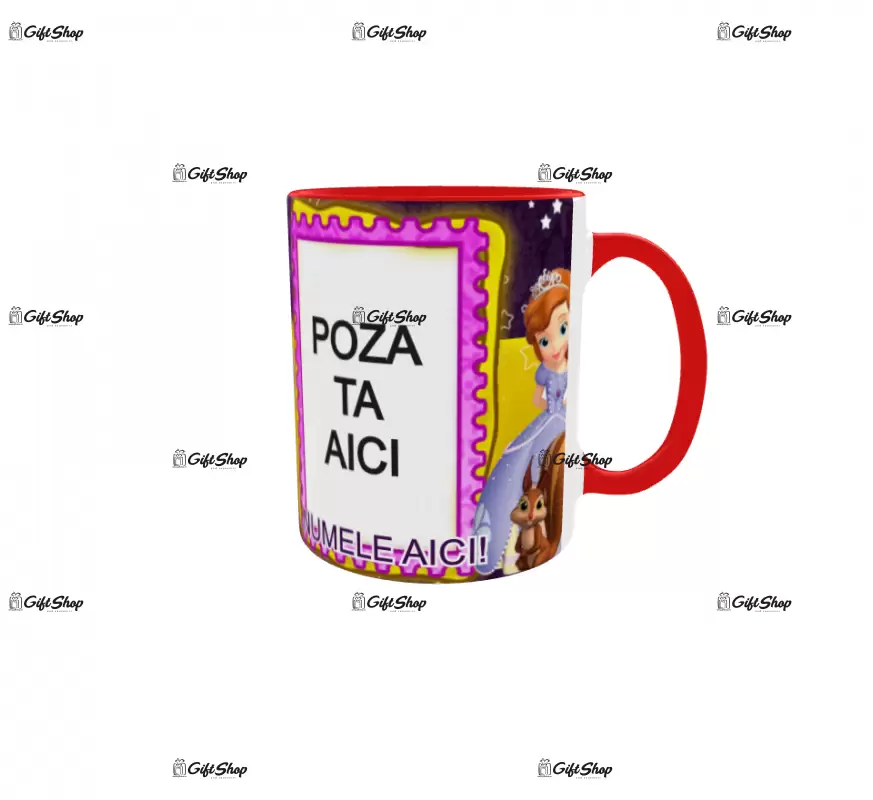 Sofia, model 1, cana din ceramica, 330ml, personalizata cu poza si text