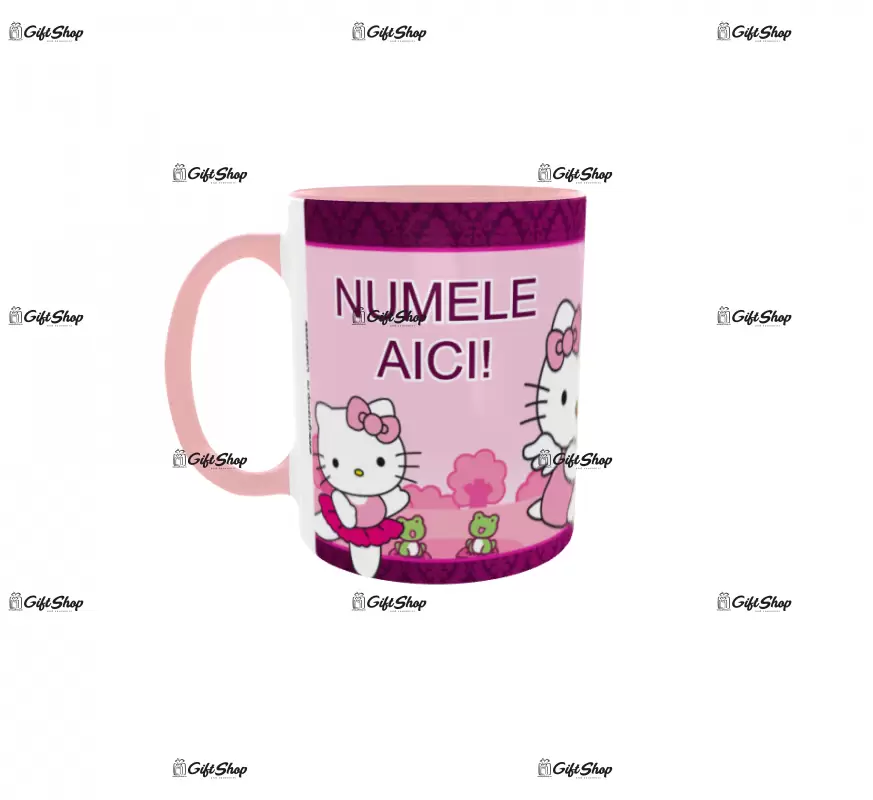 Hello kitty, model 1, cana din ceramica, 330ml, personalizata cu poza si text