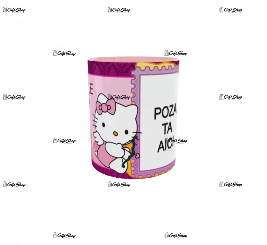 Hello kitty, model 1, cana din ceramica, 330ml, personalizata cu poza si text