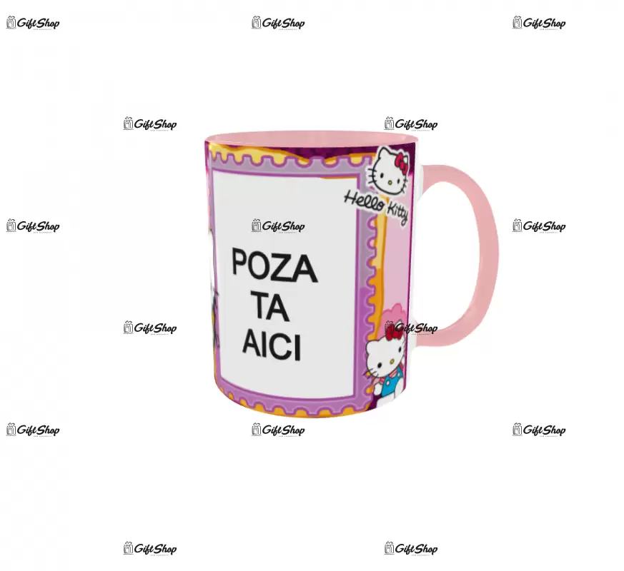 Hello kitty, model 1, cana din ceramica, 330ml, personalizata cu poza si text