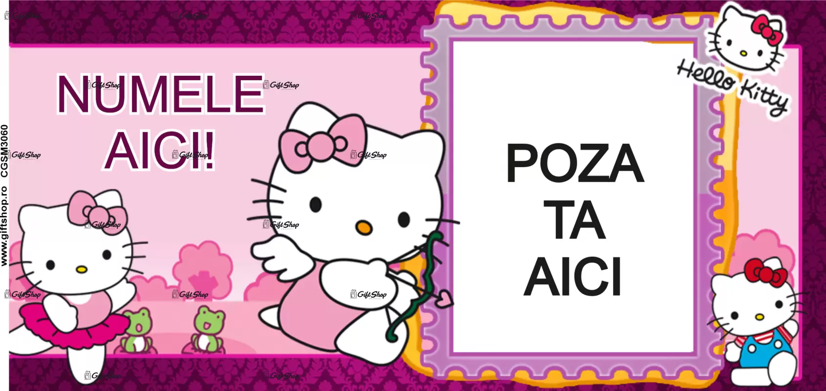Hello kitty, model 1, cana din ceramica, 330ml, personalizata cu poza si text