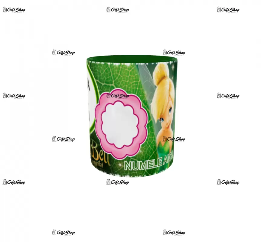 Tinker bell, model 2, cana din ceramica, 330ml, personalizata cu poza si text