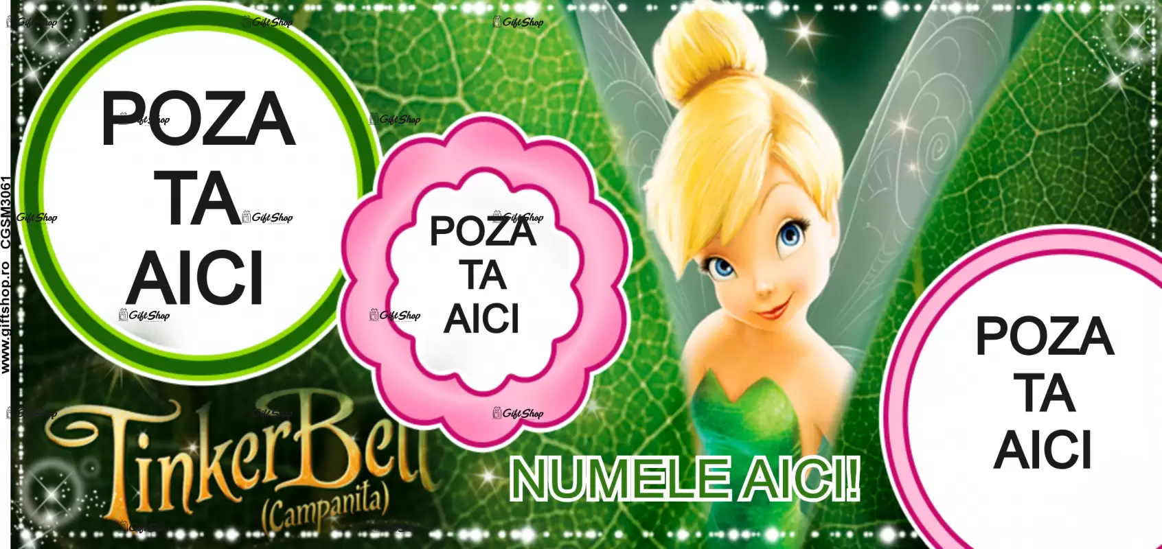 Tinker bell, model 2, cana din ceramica, 330ml, personalizata cu poza si text
