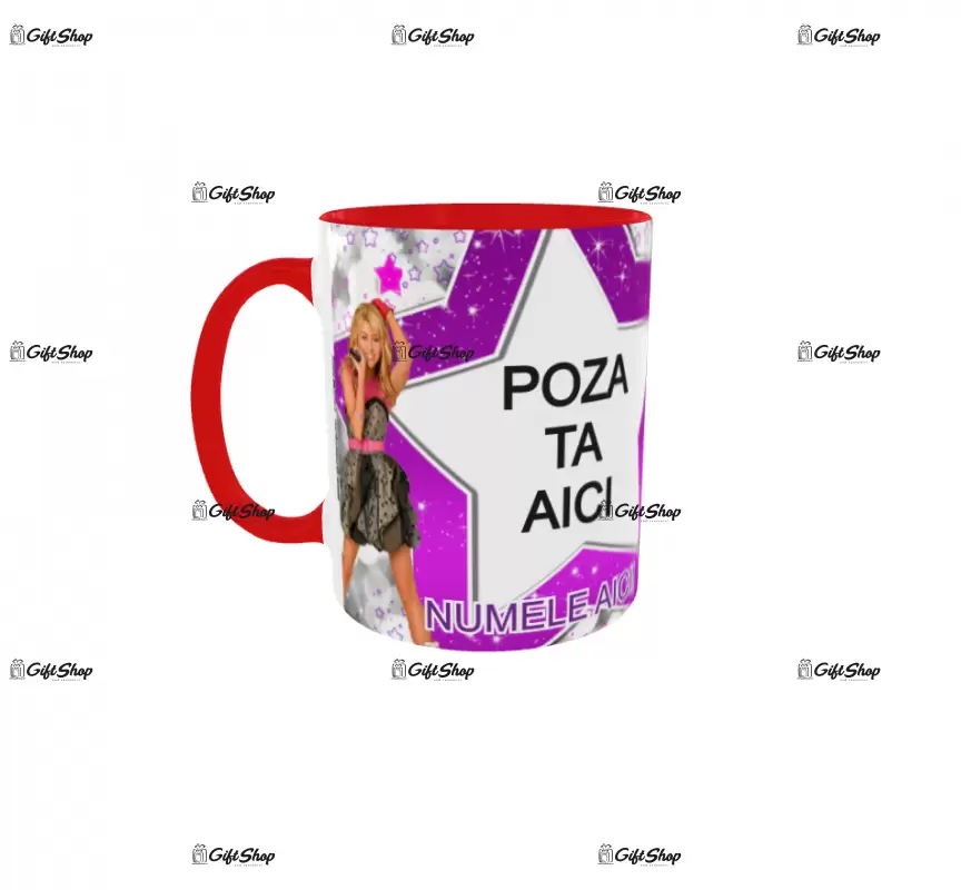 Hannah montana, model 1, cana din ceramica, 330ml, personalizata cu poza si text