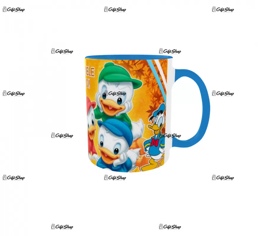Donald family, model 1, cana din ceramica, 330ml, personalizata cu poza si text