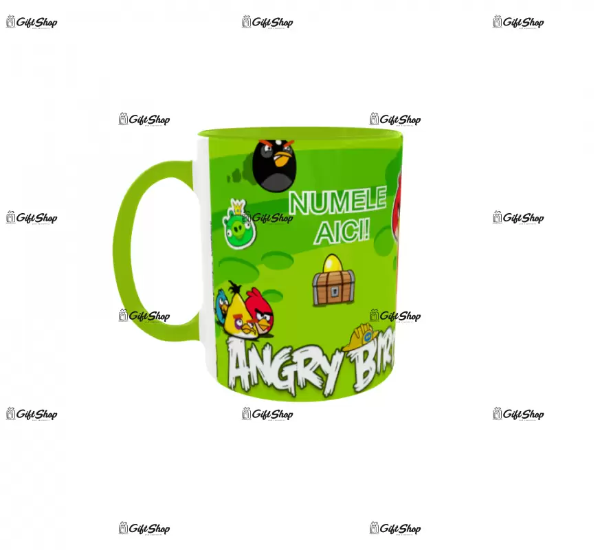 Angry birds, model 1, cana din ceramica, 330ml, personalizata cu poza si text