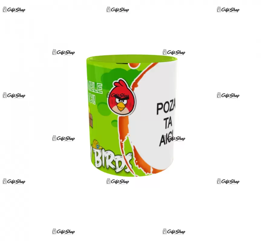 Angry birds, model 1, cana din ceramica, 330ml, personalizata cu poza si text