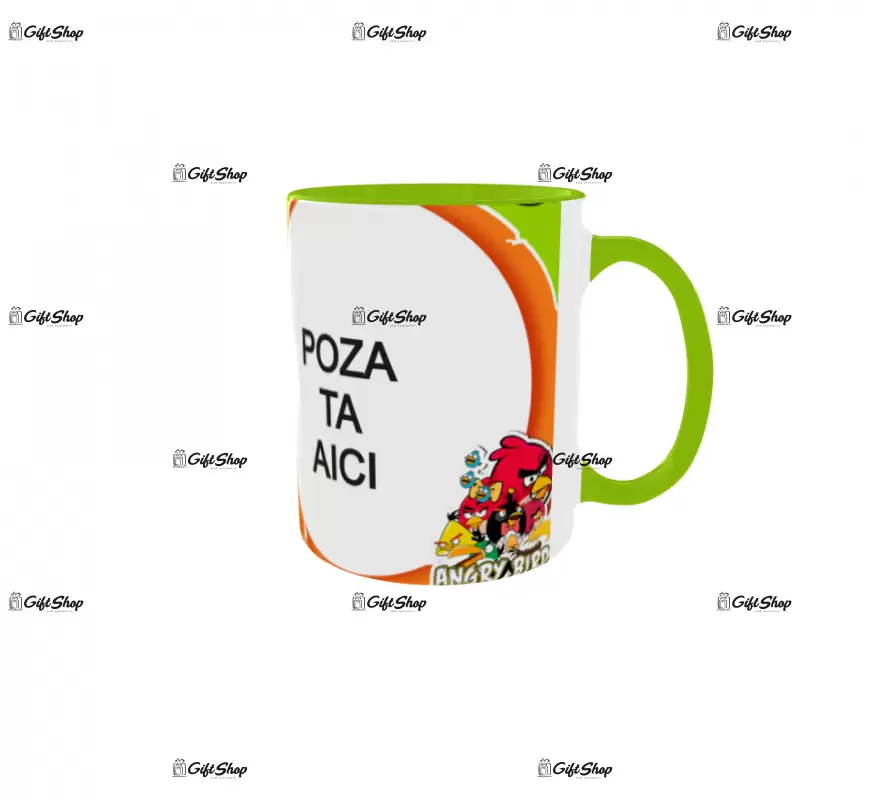 Angry birds, model 1, cana din ceramica, 330ml, personalizata cu poza si text