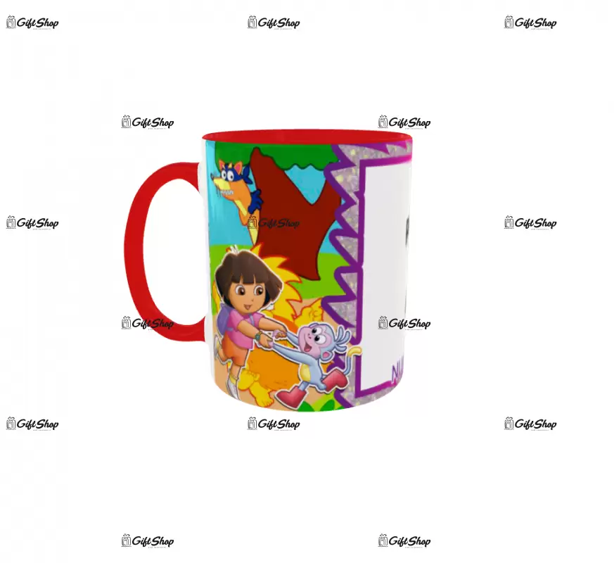 Dora, model 1, cana din ceramica, 330ml, personalizata cu poza si text