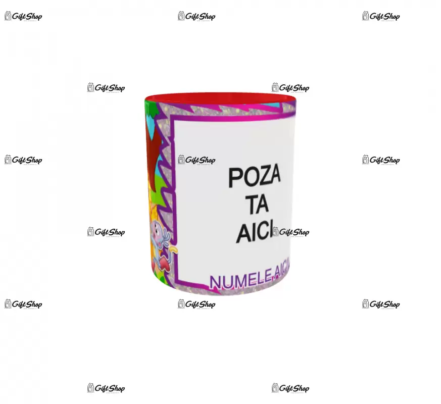Dora, model 1, cana din ceramica, 330ml, personalizata cu poza si text