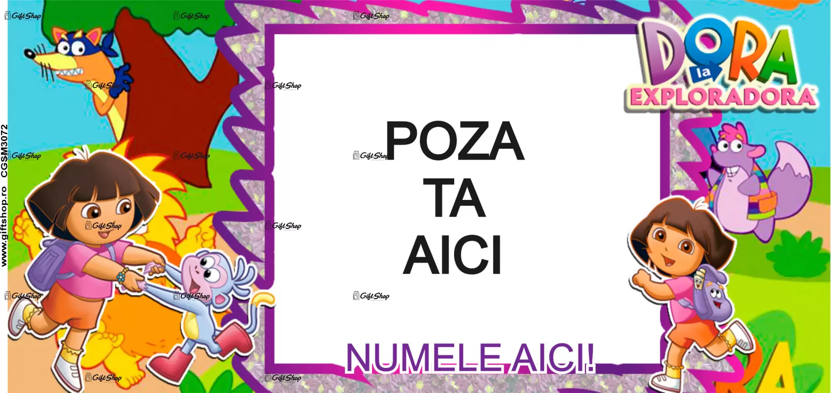 Dora, model 1, cana din ceramica, 330ml, personalizata cu poza si text