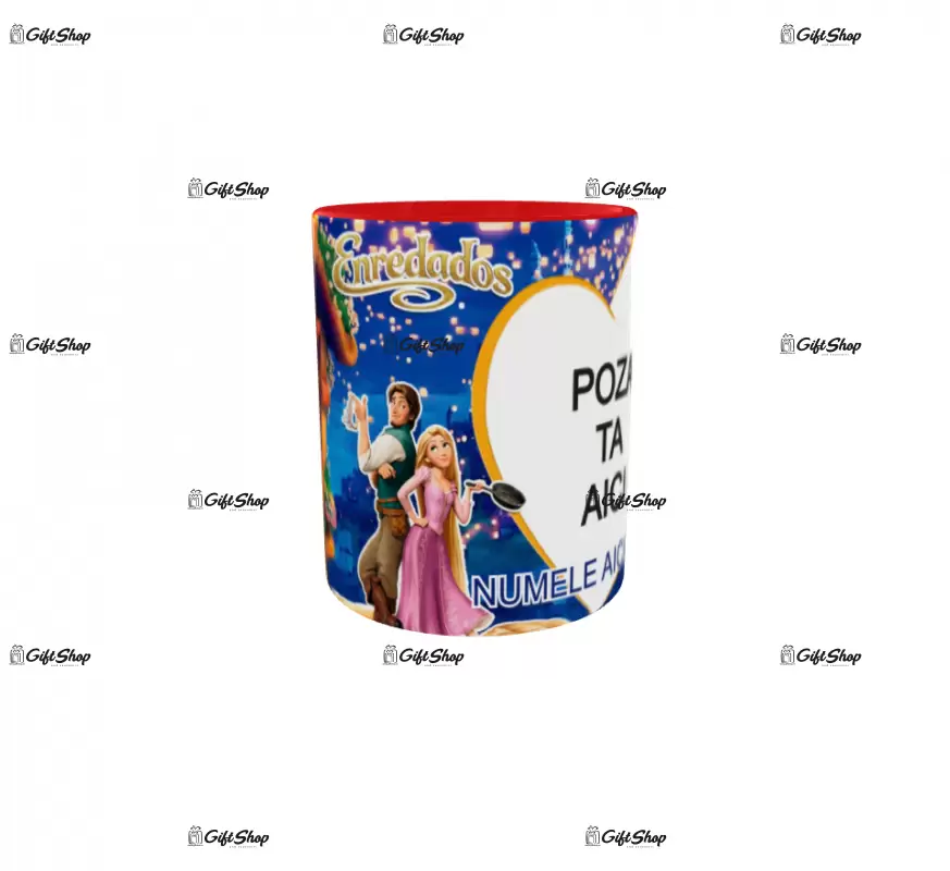 Rapunzel, model 11, cana din ceramica, 330ml, personalizata cu poza si text