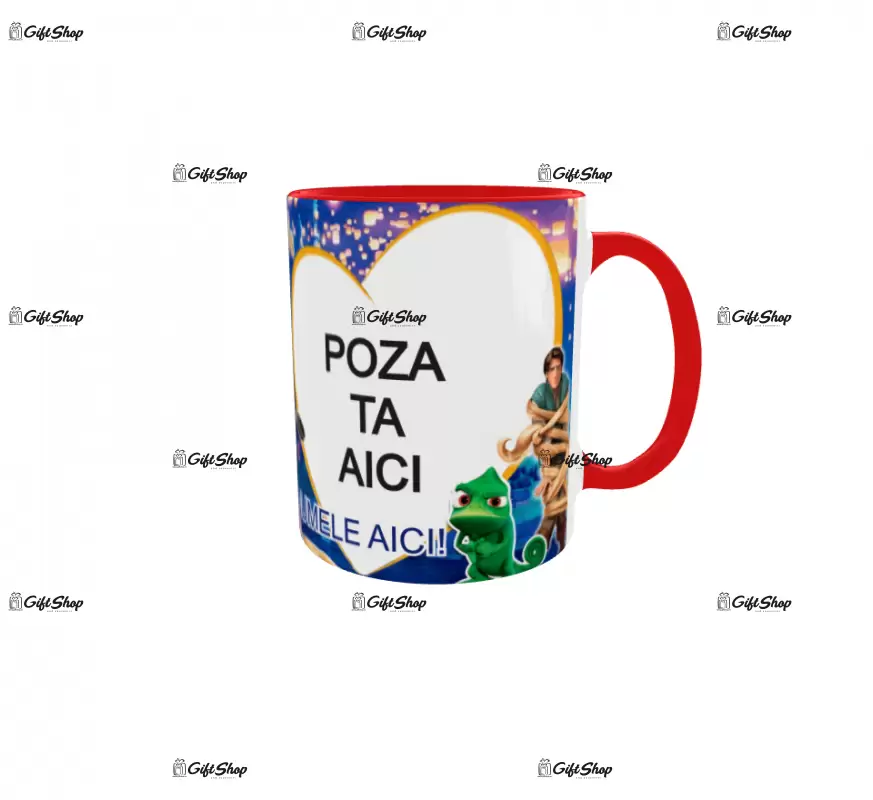 Rapunzel, model 11, cana din ceramica, 330ml, personalizata cu poza si text