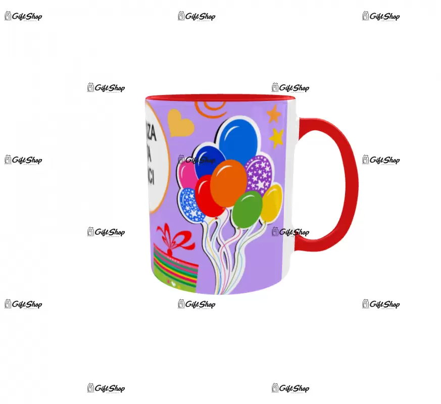 Happy birthday, model 5, cana din ceramica, 330ml, personalizata cu poza si text