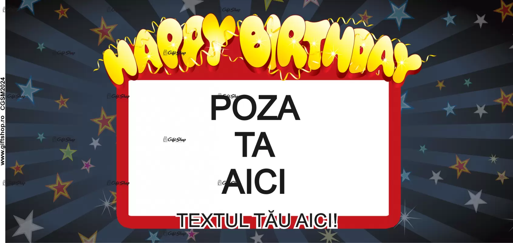 Happy birthday, model 8, cana din ceramica, 330ml, personalizata cu poza si text