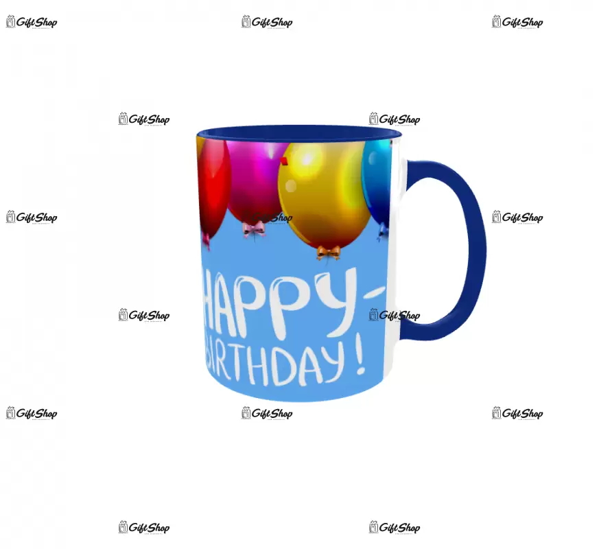 Happy birthday, model 13, cana din ceramica, 330ml, personalizata cu poza si text