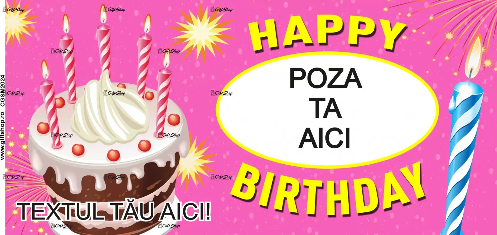 Happy birthday, model 15, cana din ceramica, 330ml, personalizata cu poza si text