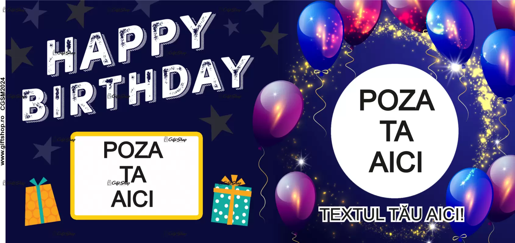 Happy birthday, model 16, cana din ceramica, 330ml, personalizata cu poza si text